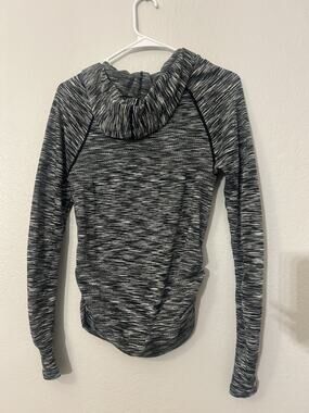 Emma's Expressions Maternity Heathered Gray/Black Hooded Pullover Hoodie S